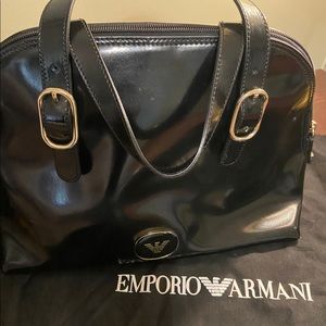 Emperior Armani black leather bag